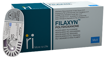 FILAXYN Шовний матеріал монофіламентний полідіоксанон, фіолетового кольору, розсмоктується USP:0 150см з петлею 40мм 1/2 колюча